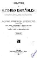Dramaticos contemporaneos de Lope de Vega