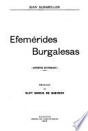 Efemérides burgalesas (apuntes històricos)