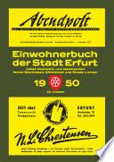 Einwohnerbuch | Adressbuch STADT ERFURT 1950 mit Hochheim, Melchendorf, Bischleben, Dittelstedt, Rhoda und Steiger