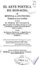 El arte poetica de Horacio o Epistola a los Pisones