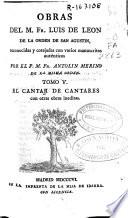El Cantar de los Cantares, con otras obras inéditas (1806. XXX, 435 p.)