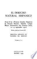 El derecho natural hispánico