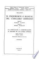 El Enquiridion, o, Manual del caballero cristiano