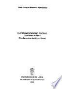 El fragmentarismo poético contemporáneo