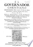 El Governador Christiano, deducido de la vidas de Moysen, y Josue, principes del pueblo de Dios ... Con quatro tablas, etc
