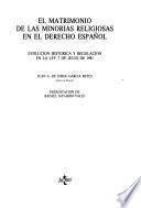 El matrimonio de las minorías religiosas en el derecho español