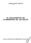 El pensamiento de Gumersindo de Azcárate