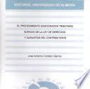El procedimiento sancionador tributario surgido de la ley de derechos y garantías del contribuyente