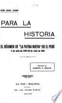 El régimen de la patria nueva en el Perú