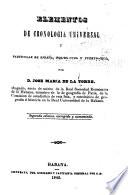 Elementos de cronología universal y particular de España, Isla de Cuba y Puerto-Rico