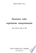 Encuentro sobre Experiencias Autogestionarias