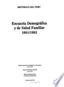 Encuesta demográfica y de salud familiar, 1991-1992