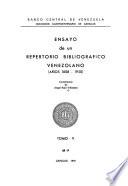 Ensayo de un repertorio bibliográfico venezolano