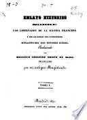 Ensayo histórico sobre las libertades de la Iglesia Francesa y de las demás del Catolicismo durante los dos últimos siglos