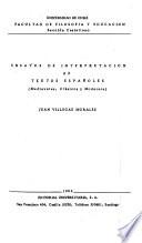 Ensayos de interpretación de textos españoles