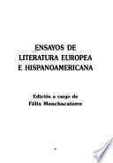 Ensayos de literatura europea e hispanoamericana
