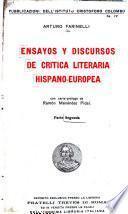Ensayos y discursos de critica literaria hispano-europea