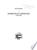 Entrevistas y artículos, 1962-1987