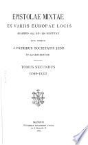 Epistolae mixtae ex variis Europae locis ab anno 1537-1556 scriptae