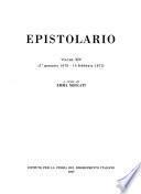 Epistolario: 1o gennaio 1870-14 febbraio 1871