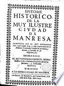 Epítome histórico de la ilustre ciudad de Manresa