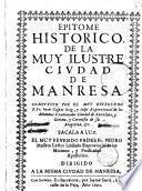 Epitome historico de la Muy Ilustre ciudad de Manresa