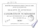 Escalafónde antigüedad de los catedráticos numerarios de las Universidades de la Nación. 1933
