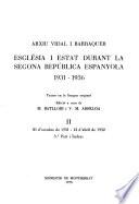 Església i estat durant la Segona República Espanyola, 1931-1936