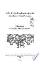 Esta, de nuestra América pupila