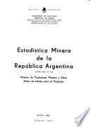 Estadística minera de la República Argentina