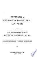 Estatuto y escalafón magisterial, Ley 15215