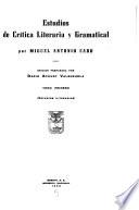 Estudios de crítica literaria y gramatical