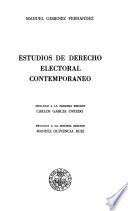 Estudios de derecho electoral contemporáneo
