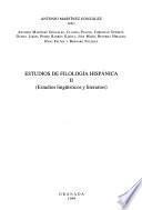 Estudios de filología hispánica