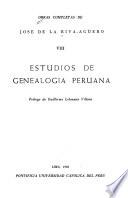 Estudios de genealogía peruana