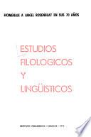 Estudios filológicos y lingüísticos