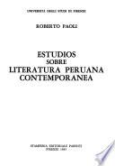 Estudios sobre literatura peruana contemporánea