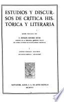 Estudios y discursos de crítica histórica y literaria