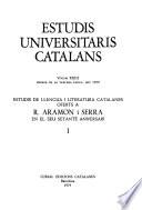 Estudis de llengua i literatura catalanes oferts a R. Aramon i Serra en el seu setantè aniversari