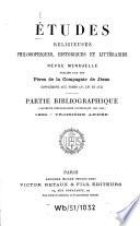 Etudes religieuses, philosophiques, historiques et littéraires