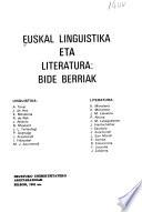 Euskal linguistika eta literatura, bide berriak