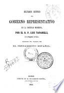Exámen crítico del gobierno representativo en la sociedad moderna