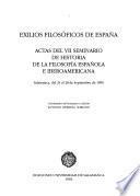 Exilios filosóficos de España