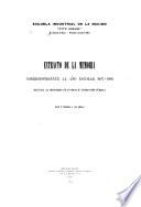Extracto de la memoria correspondiente al año escolar de ... elevada al Ministerio de Justicia e Instruccion Publica