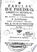 Fabulas de Phedro, liberto de Augusto