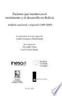 Factores que inciden en el crecimiento y el desarrollo en Bolivia