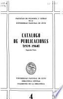 Facultad de Filosofía y Letras, catálogo de publicaciones (1939-1960)