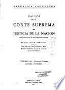 Fallos de la Corte Suprema de Justicia nacional, con la relación de sus respectivas causas