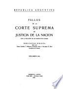Fallos de la Corte Suprema de Justicia nacional, con la relación de sus respectivas causas