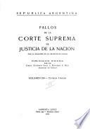 Fallos de la Corte Suprema de Justicia nacional, con la relación de sus respectivas causas